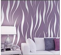 HANMERO Modern Extra-thick Non-woven Water Plant Pattern 3D Flocking Embossed Wallpaper Roll Living Room Bedroom