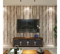 HANMERO Vintage Style Vivid Wood Graining PVC Vinyl Wall Paper 20.86 inches by 393 inches for Living Sitting Room TV Background - light brown