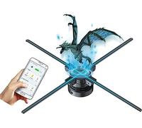 Hanmorfarbi 3D Holographic Projection Fan, 3D Holographic, Stereoscopic Projection Hovering Naked Eye Fan, Advertising Display, Remote Control Remote Control, 160° Wide Viewing Angle