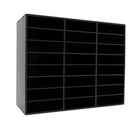 Hanmorfarbi Literature Organiser Document Storage with 24 Compartments & Removable Dividers,File Organiser Letter Tray Document Storage for A4 Folders/Documents/Magazines,Black