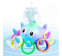 Hanmulee Baby Bath Toys, Light Up Bath Toys with 4 Colors LED,Electric Octopus Induction Water Spray Swimming Pool Fountain Toys for 3 4 5 6 Years Baby Toddler Boys & Girls