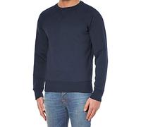 Hann Brooks Mens Cotton Icon Crew Neck Long Sleeve Sweater Sweatshirt Top (L, Navy Blue)