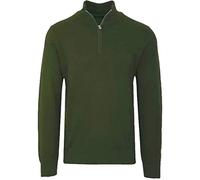 Hann Brooks Mens Long Sleeve Cotton Pique Half Zip Neck Sweatshirt Jumper Casual Top