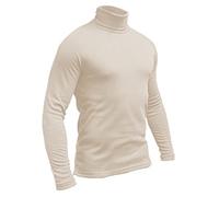 Hann Brooks Mens Soft Cotton Ski Golf Polo Roll Neck Top Black, Brown, Burgundy, Grey, Green, Navy, White S M L XL 2XL 3XL 4XL (M, Beige)