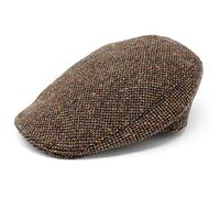 Hanna Hats Men's Donegal Tweed Donegal Touring Cap (Brown Herringbone, XLarge)