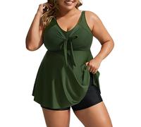 Hanna Nikole Plus Size Women Two Piece Tankini Sets Adjustable Strap Bathing Suit Goingout Swimwear Army Green 20 Plus
