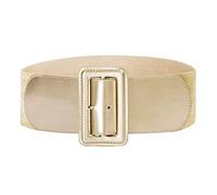 Hanna Nikole Women's Plus Size Retro 1950s Cinch Belt Stretchy Women's Belt Gold M