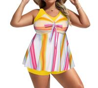 Hanna Nikole Women's Tankni Tummy Control Swimsuit with V-Line Tankini Summer Swimming Outfitsus 30 Plus Sizes