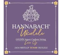 Hannabach 041-2434MHTLGP Ukulele Strings - Tenor Ukulele Super Carbon Goldin - Single String Low G - Medium High Tension - Scale 43 Inches