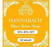 Hannabach 652569 Strings for Classic Guitar G/3 Nylon Wound 875SLT Super Light Tension Chrome Wound