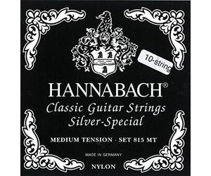 Hannabach 652599 Series 815 Silver Special Medium Tension String Set for 10-String Classic Guitar