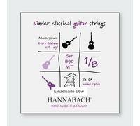 Hannabach Classical Guitar Strings Series 890 MT for 1/8 Children's Guitar Scale: 44-48 cm - D4w - 8904MT 1/8