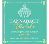 Hannabach 022-.041-243MHTLG Ukulele Strings - Tenor Ukulele Super Carbon Goldin - 4-String Set Low G - Medium High Tension Scale 43 Inches