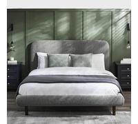 Hannah Bed - Grey Boucle Fabric - Sizes Available