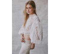 Hannah Embroidered Cutwork Top at Free People in White, Size: Medium - female