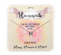 HANNAH - 'H' NECKLACE - Gorgeous personalised silver letter necklace with sparkly DIAMOND HEART I saw this lovely necklace and thought of you..