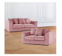 Hannah Jumbo Cord 3+2 Seater Sofa Set Pink