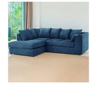 Hannah Jumbo Cord 4 Seater Left Hand Facing Corner Sofa Marine Blue
