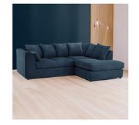 Hannah Jumbo Cord 4 Seater Right Hand Facing Corner Sofa Navy Blue