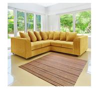 Hannah Jumbo Cord Scatter Back 2C2 Corner Sofa Mustard
