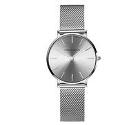 Hannah Martin Ultra Thin Stainless Steel Mesh Band Waterproof Quartz Women's Wrist Watch (Silver-Tone)