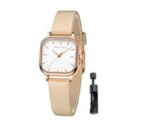 HANNAH MARTIN Watches for Women Waterproof Ladies Analog Quartz Wrist Watches Stainless Steel Band Fashion Dainty Female Watch Luxury Bracelet Diamond, White-Leather/24mm, Fashion Dainty Female Watch