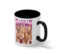 Hannah Montana Vintage Y2K Pop Star Collage Mug - 2000s Nostalgia Retro Coffee Cup Gift White Coffee Mug with Black Rim & Handle