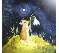 Hannah Willow Wilfred Mouse with Words of Hope inside UK made Art Greetings Card - Mouse - Flower - Animal - Birthday