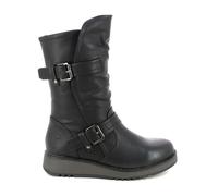 HANNAH4 Mid Calf Side Zip Boots Heavenly Feet Black 5