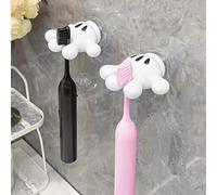 Hannahcos 2 PCS Toothbrush Holders, Multifunctional Hook Makeup Brush Holder Pen Holder for Desk Waterproof Hanging Key Practical Plug Holder for Bathroom Kitchen Living Room Office