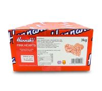 Hannahs 3kg Pink Hearts Chocolate Flavour Candy Bulk Bag | Heart Shaped Sweets for Weddings, Valentines and Gifting | Creamy Pink Strawberry Style Party Favours