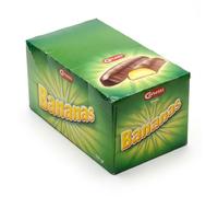 Hannah's Chocolate Foam Bananas Bulk Box | Retro Banana Flavoured Chewy Sweets with Chocolate Coating | Individually Wrapped Pieces for Sharing, Parties and Gift Bags