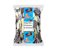 Hannahs Jazzies & Snowies Sweet Mix - 500g Bag | Delicious Chocolate Buttons & White Chocolate Curls | Perfect Party Treat, Gift, or Shareable Snack