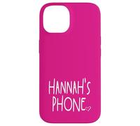 Hannah's Phone Hannah Personalized Name White Pink Case for iPhone 14