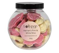 Hannah's Pink & White Mice Mini Sweet Jar - 350g