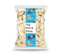 Hannahs White Chocolate Flavour Fish & Chips, 1kg Bulk Bag | Creamy Retro Candy Pieces | Professionally Packed for Freshness | Perfect for Party Bags, Gifting and Sweet Tables