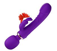 Hanne G Spot Rabbit Vibrator Sex Toys for Clitoris G-spot Stimulation Waterproof Dildo Vibrator with 10 Powerful Vibrations Dual Motor Stimulator for Women or Couple Fun