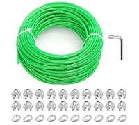 hannger 30m Washing Line Clips Kit, Green Garden Wire for Climbing Plants