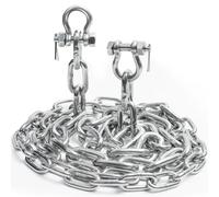 hannger 5/16" Boat Anchor Kit, 316 Stainless Steel Marine Grade Heavy Anchor Chain 10 Ft Lengths with 2 Pcs Anti-Off Double Shackle Link Ends for Boats, Pontoon, Deck, Fishing, and Sail