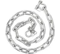 hannger 6 mm or 8 mm Anchor Chain for Boats, Marine Grade Boat Anchor Chain | Heavy-Duty 316 Stainless Steel Anchor Chain with 2 pcs Anti-Off Double Shackle for Pontoon, Deck, Sail, and Various Anchors
