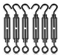 hannger Black Small Turnbuckles for Cables Wire, M5 Hook and Eye Tensioner