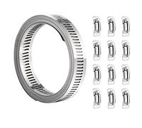 hannger Stainless Steel Jubilee Clips Assorted, 5 M DIY Large Hose Clamp Worm Drive Adjustable Hose Clips Set with 12 Pcs Screw Clamp for Radiator | Automotive | Mechanical Plumbing | Tube | Fuel Line