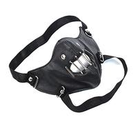 Hannibal Lecter Mask Leather Silence of The Lambs Cosplay Costume for Adult | Human Muzzle Half Face Mask, PU Leather, Double Elastic Straps, Open Mouth Cage, Ventilation Holes, for Halloween