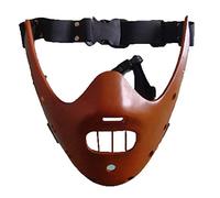 Hannibal Mask Halloween Masks Silence of The Lambs Cosplay Makeup Terror Resin Devil Mask Masquerade Dance Party Props Half Face Mask Brown-18.5 * 18.5 * 8.5cm