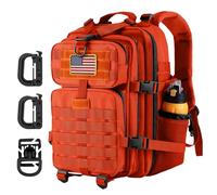 Hannibal Tactical 30L MOLLE Assault Pack, Tactical Backpack Military Army Camping Rucksack with Bottle Holder, 3-Day Pack, Orange