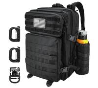 Hannibal Tactical 40L MOLLE Assault Pack, Tactical Backpack Military Army Camping Rucksack, 3-Day Pack, Black