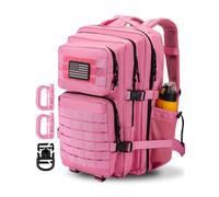 Hannibal Tactical 45L/28L MOLLE Assault Backpack, Tactical Backpack Military Army Camping Rucksack with Bottle Holder, Pink, 45L US, Tactical Backpack