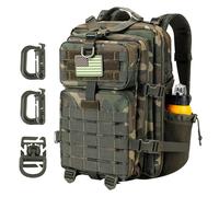 Hannibal Tactical 45L/30L MOLLE Assault Backpack, Tactical Backpack Military Army Camping Rucksack with Bottle Holder, Us Woodland, 30L US