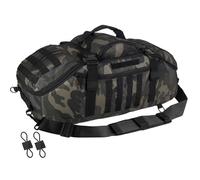 Hannibal Tactical Large Duffle Bag, 3-in-1 Tactical Backpack MOLLE Pack for Sports, Gym, Outdoor, Black, Black Camo, 55L, Duffle Bag