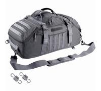 Hannibal Tactical Large Duffle Bag, 3-in-1 Tactical Backpack MOLLE Pack for Sports, Gym, Outdoor, Grey, 55L